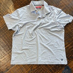 Daniel Cremieux Light Blue and White Striped Polo Shirt